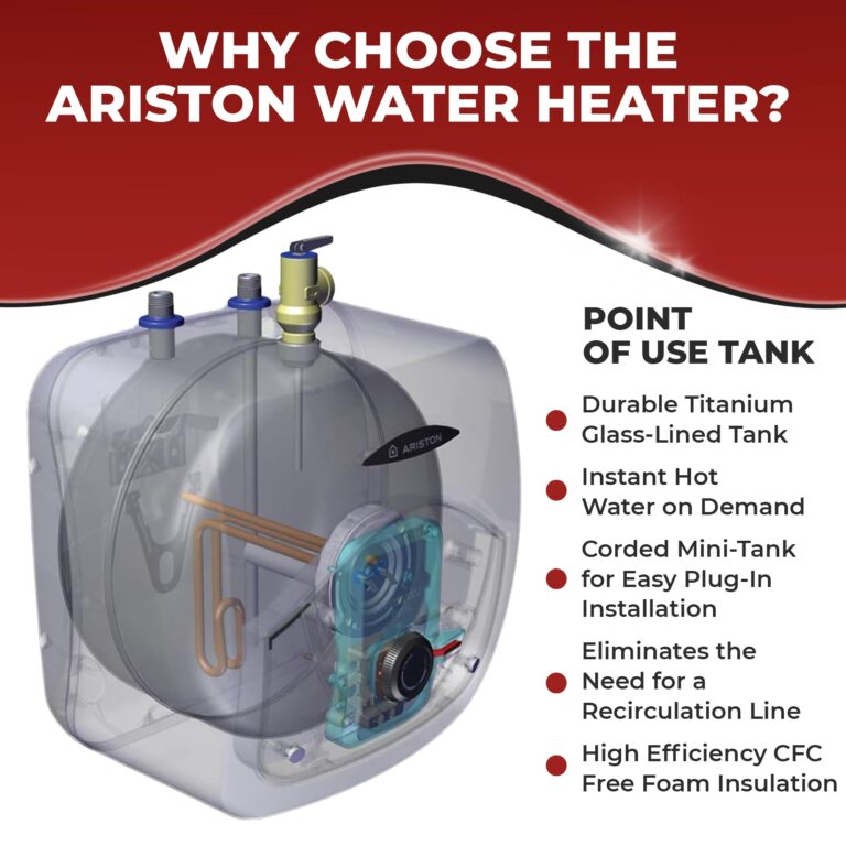 Ariston Andris Mini Tank Electric Water Heater – Heating Solution for Under Sink, RV, and Compact Spaces, Smart Boost for Versatile Heating, Simple Installation, 120-Volt, 2.5 Gallon Capacity - Image 5