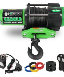 STEGODON 4500 Winch 12V Electric ATV/UTV Winch with Synthetic Rope,2pcs Wireless Remote and Winch Stopper for Towing Jeep Off-Road SUV Truck Car Trailer Boat