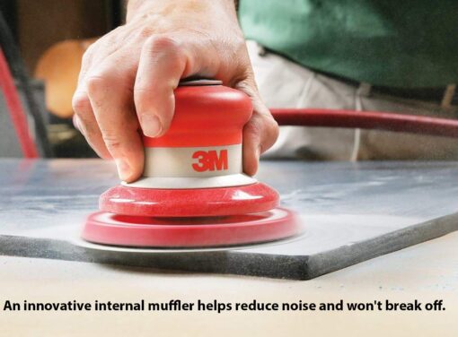 3M Random Orbital Sander – Pneumatic Palm Sander – 5” x 3/16” Diam. Orbit – Stikit Disc Pad – For Wood, Composites, Metal – Original Series, 20317 - Image 2