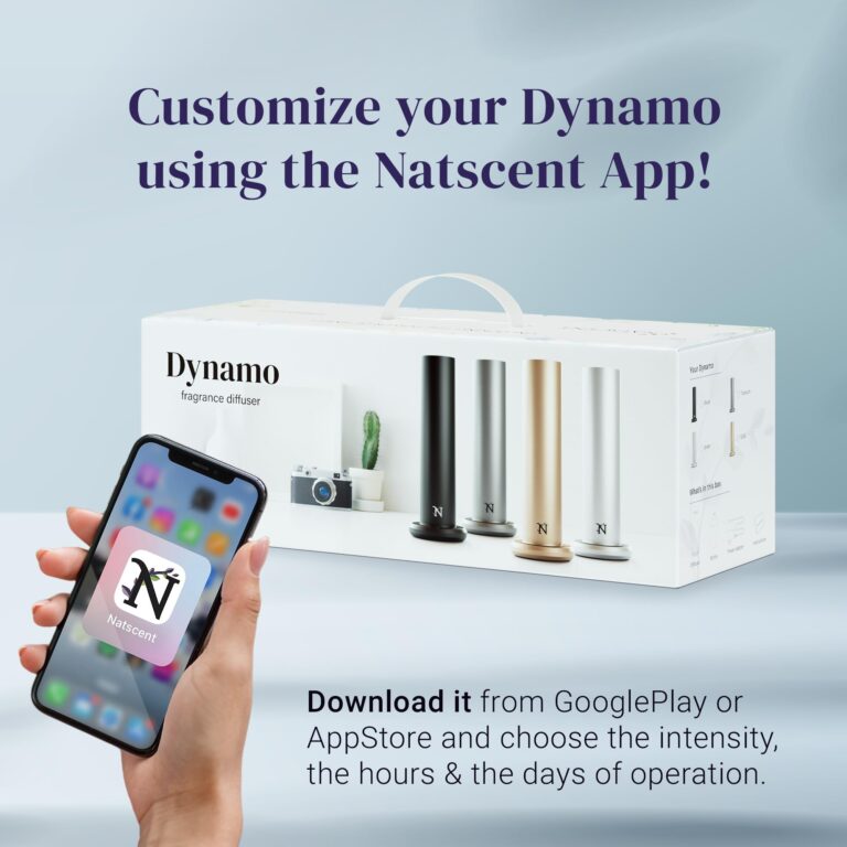Natscent Dynamo Essential Oil Diffuser for Home with Fragrance Sample, App & Manual Control, Cold-Air Scent Diffusers for Home, Large Room, Hotel Scent Diffuser up to 1000sq.ft Black Aroma Diffusers - Image 4