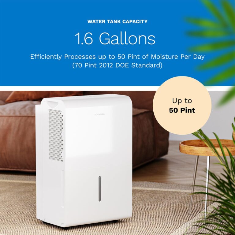 hOmeLabs 4,500 Sq. Ft WiFi-Enabled Dehumidifier - Powerful Humidity Control for Large Rooms & Basements - Robust Moisture Removal 50 pint (Previously 70 Pint) HME031003N - Image 3