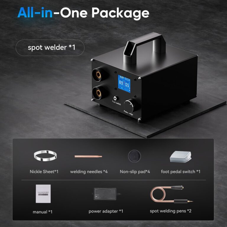 Seesii Dual Farad Spot Welder, 250 Gears Adjustable 3000F Capacitor Battery Spot Welder with 1.8'' LCD Display,Portable Spot Welder for 0.1-0.3mm Nickel Strip Welding, Ideal for Battery Pack Making - Image 3