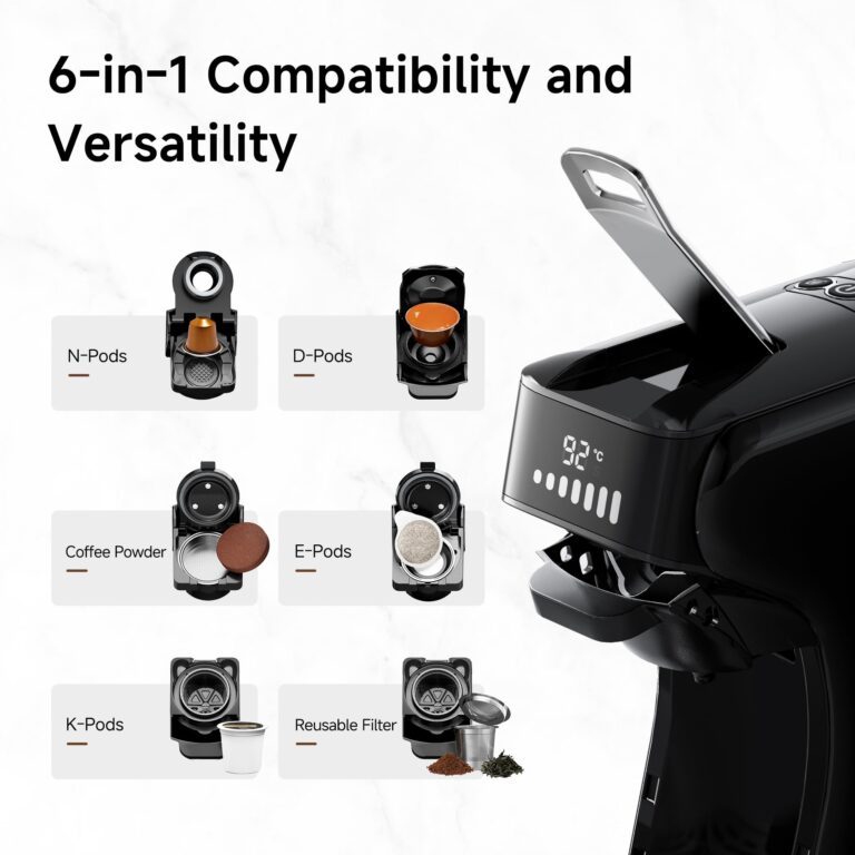 HiBREW H1B 6-in-1 Pods Coffee Maker, 19 Bar Espresso Machine for Pods, Compatible with Kcup*/Nes*/DG*/Espresso Powder, Makes iced coffee (Black) - Image 8