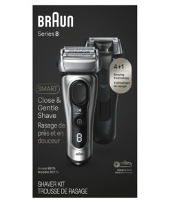 Braun Series 8 Electric Razor for Men, with 4+1 Shaving Elements & Precision Long Hair Trimmer, Close & Gentle Even on Dense Beards, Wet & Dry Electric Razor with 60min Runtime, 8517s Galvano Silver