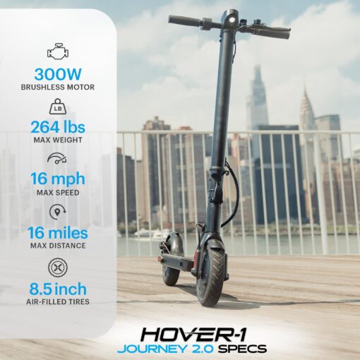 Hover-1 Journey 2.0 Foldable Electric Scooter for Adults with 350W Brushless Motor, 15 mph Max Speed, 8.5” Air-Filled Tires and 16 Mile Range - Image 6