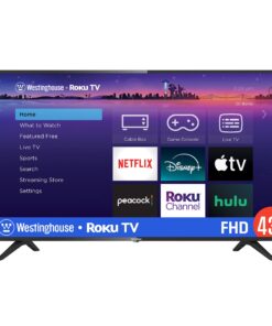 Westinghouse Roku TV - 43 Inch Smart Television, 1080P LED Full HD with Wi-Fi Connectivity and Mobile App, Flat Screen Compatible with Apple Home Kit, Alexa and Google Assistant