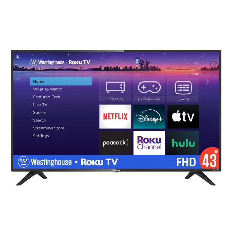 Westinghouse Roku TV - 43 Inch Smart Television, 1080P LED Full HD with Wi-Fi Connectivity and Mobile App, Flat Screen Compatible with Apple Home Kit, Alexa and Google Assistant