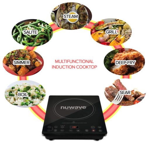 Nuwave Pro Chef Induction Cooktop, NSF-Certified, Commercial-Grade, Portable, Powerful 1800W, Large 8” Heating Coil, 94 Temp Settings 100°F - 575°F in 5°F, Shatter-Proof Ceramic Glass Surface - Image 2