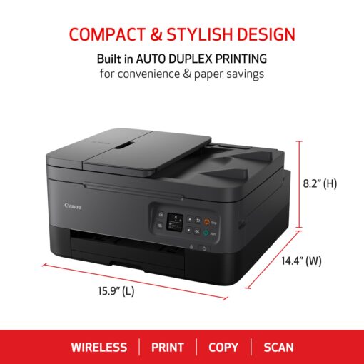 Canon PIXMA TR7020a All-in-One Wireless Color Inkjet Printer, with Duplex Printing, Mobile Printing, and Auto Document Feeder, Black, Works with Alexa - Image 7
