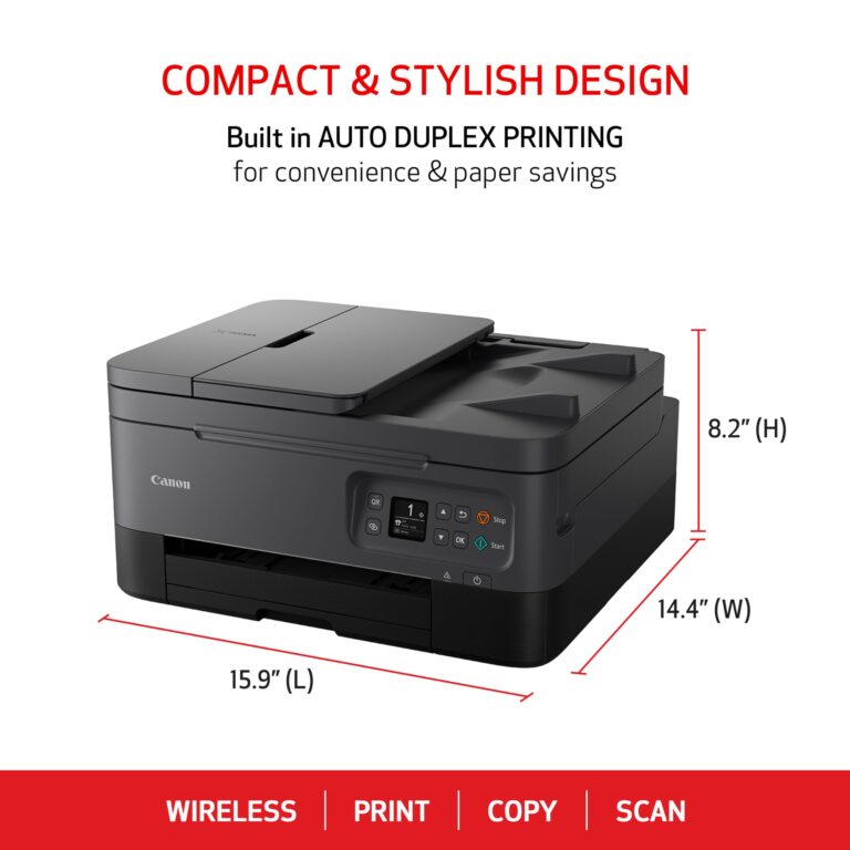 Canon PIXMA TR7020a All-in-One Wireless Color Inkjet Printer, with Duplex Printing, Mobile Printing, and Auto Document Feeder, Black, Works with Alexa - Image 7