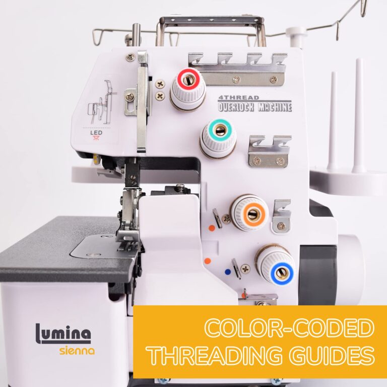 Lumina Sienna Serger Sewing Machine - Industrial Grade Sergers & Overlock Machines with Durable Metal Frame, 3-4 Serger Thread Capability - Overlocker Sewing Machine for Heavy Duty Fabric - Image 7