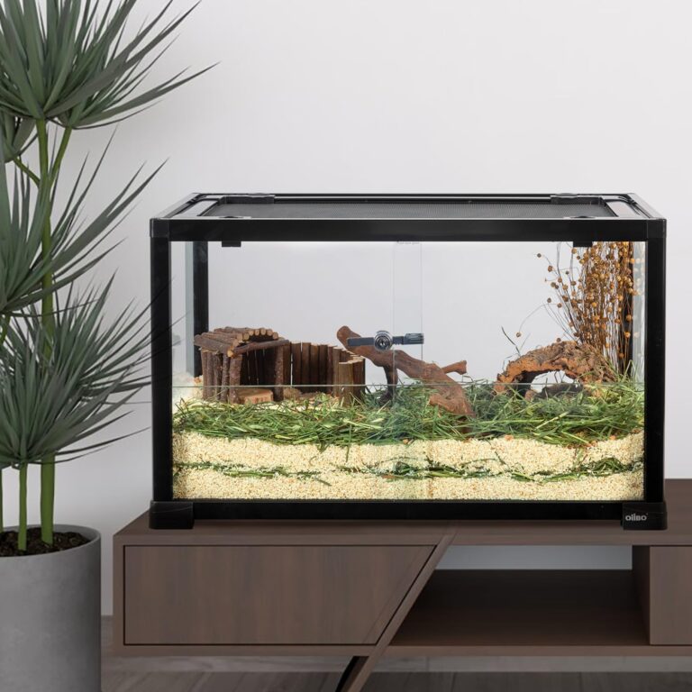 OiiBO Reptile Tank Terrarium 24" x 16" x 16", 2 in 1 Reptile Habitat Terrarium with Front Sliding Doors Screen Ventilation for Lizard Gecko Tortoise - Image 3