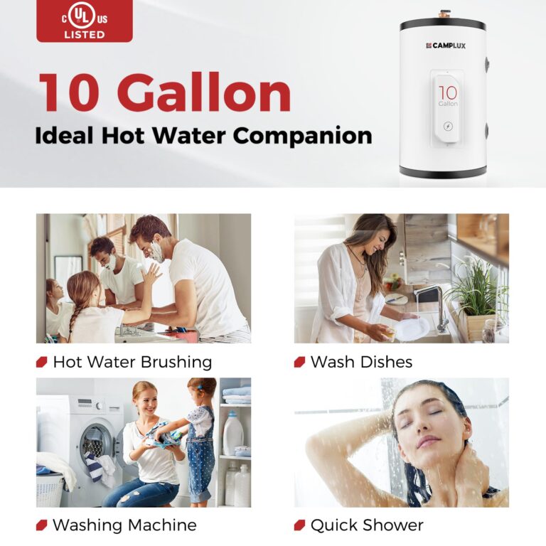 CAMPLUX Tank Water Heater Electric,10 Gallon Point of Use Hot Water Heater (ME100B) 120V 1500W, Easier Using with Adjustable Thermostat, Save Time, UL Listed - Image 8