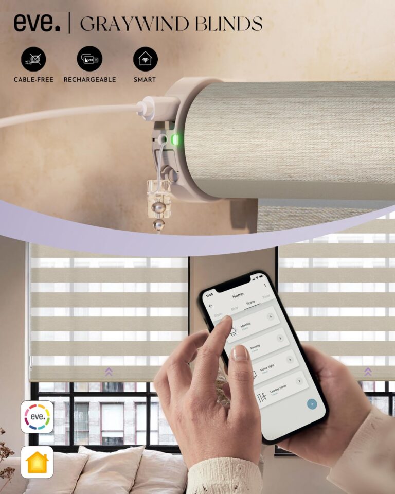 Graywind HomeKit Smart Zebra Blinds Eve Powered Siri Voice Home App Rechargeable Motorized Dual Layer Blinds Privacy Light Control, Custom Size (Coffee) - Image 5
