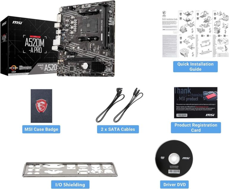 INLAND AMD Ryzen 5 4500 Unlocked Desktop Processor with MSI A520M-A PRO Gaming Motherboard (AMD AM4, DDR4, PCIe 4.0, Micro-ATX), - Image 2