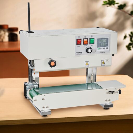 VEVOR Continuous Bag Band Sealing Machine, 0.24-0.47 in/6-12 mm Seal Width, Band Sealer Machine with Digital Temperature Control, Carbon Steel Bag Sealer for 0.02-0.8 mm Plastic Bags Films - Image 3