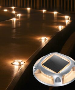 AGPTEK Solar Driveway Lights Outdoor 24 Pack, 2 Color Modes LED Deck Dock Marine Waterproof Driveway Marker Lights for Step Sidewalk Stair Garden Pathway Walkway Yard (Warm White/Cool White)