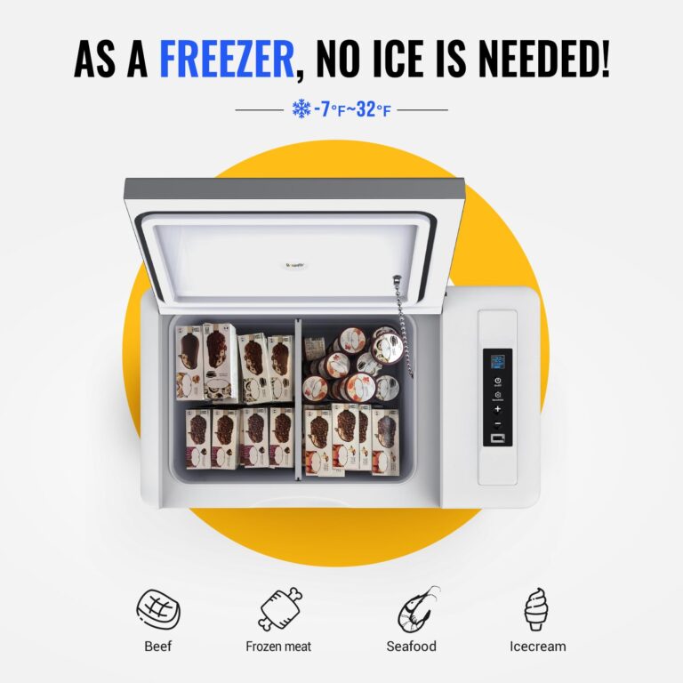 BougeRV 12 Volt Refrigerator With Cover 12V Car Fridge 30 Quart Portable Freezer Compressor Cooler Compressor Freezer, 12/24V DC 110~240V AC, -7℉~50℉ for Truck RV SUV - Image 4