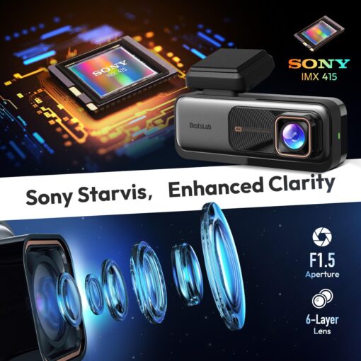 BOTSLAB 4K Dash Cam Front and Rear, 170° Ultra Wide Dashcam with ADAS, Night Vision, 24/7 Parking Mode, Sony IMX415 Sensor, WDR, Free 64GB SD Card, 5G/2.4G WiFi, Built-in GPS, Loop Recording - Image 8