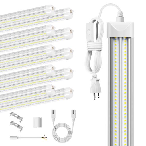 ELEKICO 8' Led Shop Lights,Super Bright 19500LM 100W 5000K 8FT Led Shop Light for Garage,Linkable 8FT Led Garage Ceiling Lights for Garage Ceiling Shop Workshop Warehouse