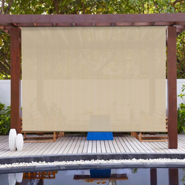 Patio Paradise Shades Roll Up Outdoor 7'Wx13'H Roller Shade Exterior Patio Blinds for Outside Porch Deck Balcony Pergola Carport, Beige - Image 3