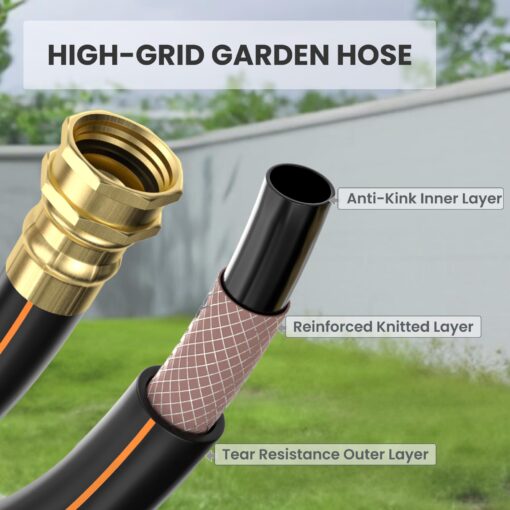 Giraffe Tools AW30 1/2MB Retractable Garden Hose Reel 1/2" x 100 ft PRO Metal Bracket, Heavy Duty, Any Length Lock Hose Reel, 100 ft, Dark Grey - Image 3