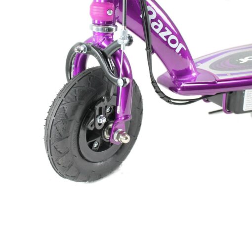 Razor E100 Kids Ride On 24 Volts Motorized Powered Electric Kick Scooter Speeds Up to 10 Miles Per Hour with Brakes and Pneumatic Tires, Purple - Image 5