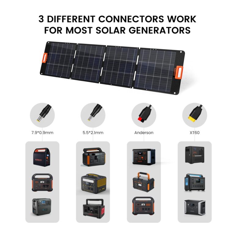 NURZVIY 200 Watt Portable Solar Panel for Power Station, Waterproof Foldable Solar Cell Solar Charger for RV, Camping, Off Grid Living - Image 4