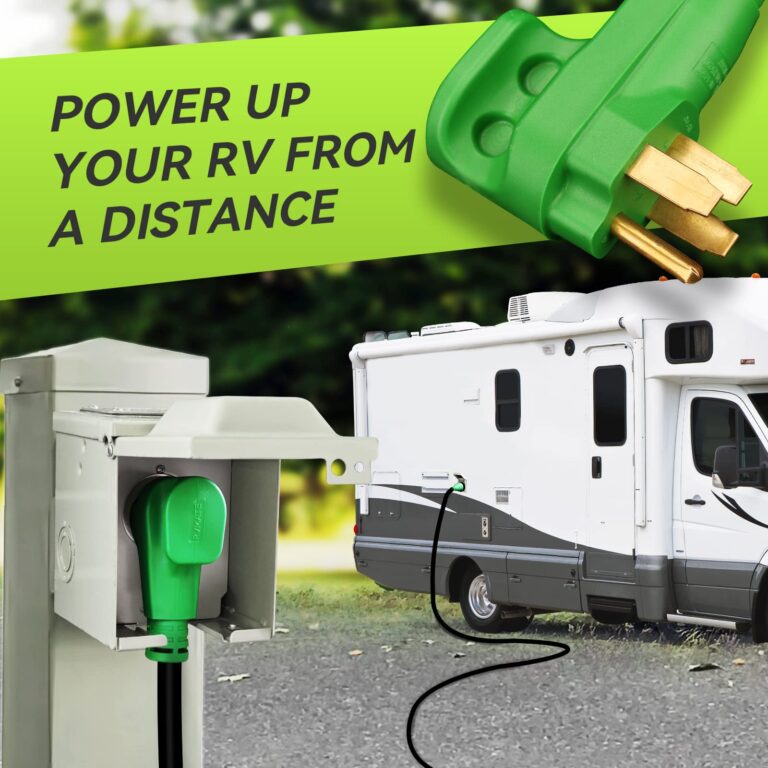 RVMATE 50 Amp 50 Feet RV Lockable Power Extension Cord, Easy Plug in Handle, 14-50P to SS 2-50R with LED Indicator, ETL Listed - Image 7