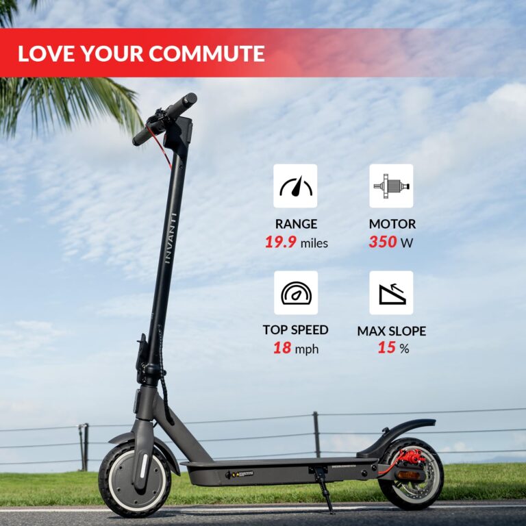 INVANTI E30 Electric Scooter with Smart APP, 19.9 Miles Range & 18 MPH, 350W Motor, 8.5" Solid Tires, Rear Suspension and Turn Signals, Foldable Electric Scooter for Adults and Teens - Image 9