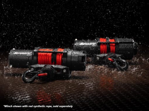 SuperATV Black Ops 2500 LB Winch Kit for UTV/ATV | Includes 50 Ft. Synthetic Rope | 12 Volt Winch | 1 HP Motor | Waterproof Seals and Solenoid | 166:1 Gear Ratio - Image 4