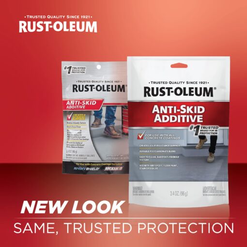 Rust-Oleum 293513 Rocksolid Polycuramine Garage Oil Floor Coating, 2.5 Car Kit, Gray & 301359 Decorative Color Chips, Gray Blend, 1lb(454g) & Oil 279847 EPOXYShield Anti Skid 3.4-Ounce - Image 2