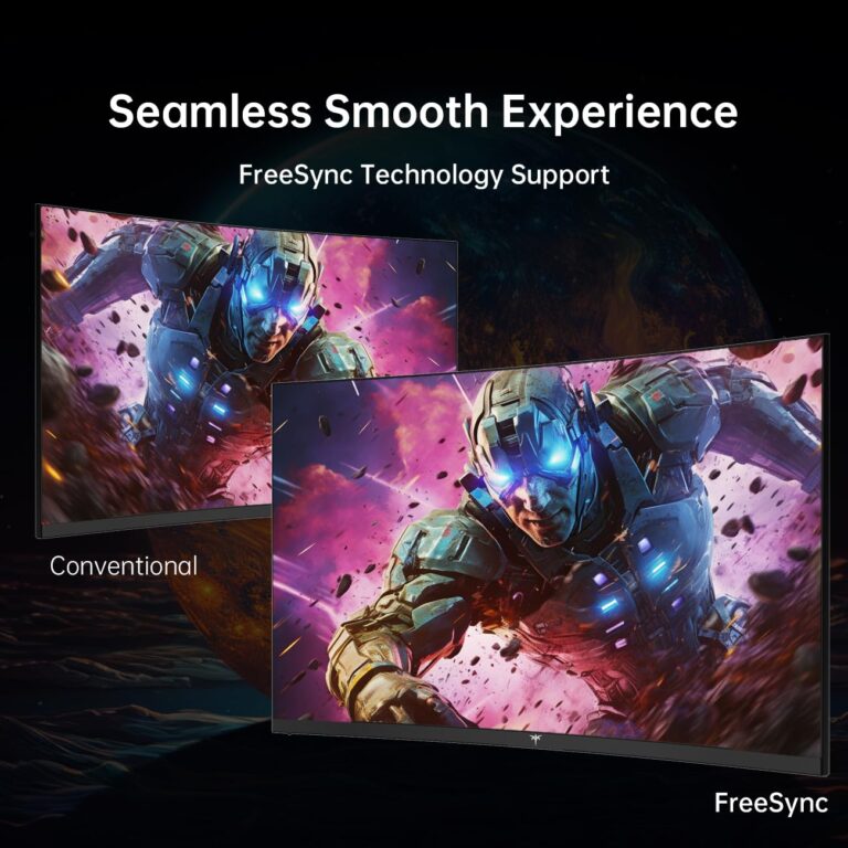 KTC 32 Inch Curved Gaming Monitor, FHD 1080P 165Hz PC Monitor, 1500R, 122% sRGB with HDR, FreeSync Premium, HDMI 2.0x2, DisplayPort 1.4, VESA Compatible, Tilt Adjustable, Eye Care, H32S17C - Image 6