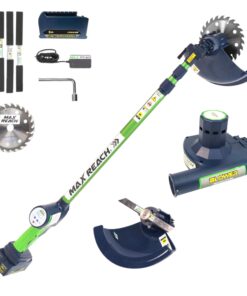 3-in-1 Cordless Yard Landscaping Tool Long Reach Hedge Trimmer + Tree Trimmer + Electric Leaf Blower Cordless with Battery & Charger Battery Powered Pole Saw & Tree Saw & Weed Eater by Max Reach Tools