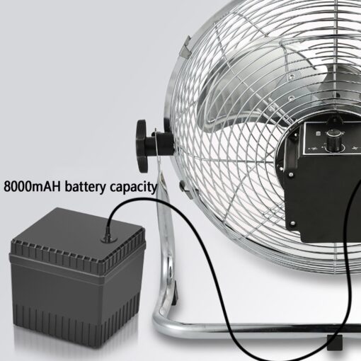 HSPLXYT 12" Portable Solar Rechargeable Floor Fan, 8000mAH Battery Capacity Solar Panel Powered Battery Operated Fan Portable Fan Table Fan for Fishing, Camping, Bedroom, Workplace (Color : Black) - Image 8
