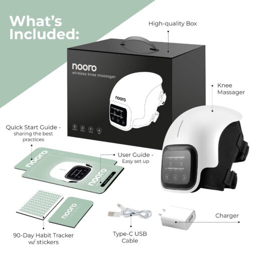 nooro Portable Knee Massager with Heat, Red Light, & Massage Therapy, Relax Tight Muscles and Helps Minor Joint Stiffness and Discomfort, Hands-Free Design - Image 3