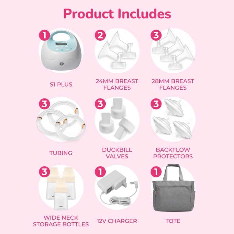 Spectra Baby S1 Plus Premier Rechargeable Breast Pump with Grey Tote Premium Accessory Kit - 28 mm - Image 8