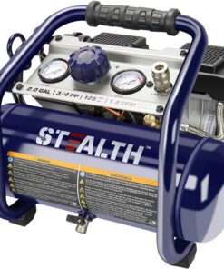 Stealth Air Compressor 2 Gallon, 3/4 HP Oil-Free Compressor, Less than 60dB Ultra Quiet Electric Air Compressor,Max 125 PSI Pressure for Tire Inflation,Nailing,Home DIY Project(SAQ-1234)