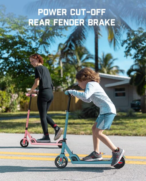 FanttikRide C9 Electric Scooter for Kids 8-12, Adjustable Handlebar Height for Riders 3.9-5.2 ft, 132 lbs, Up to 40 mins Continuous Time, 5 Miles Range, 2 Safe Max Speed 6/10 MPH, Blue - Image 4