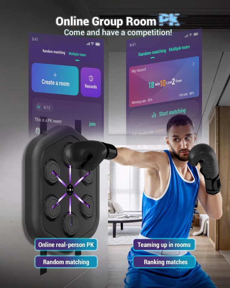 MAITUFIT Music Boxing Machine M4, Smart Music Punching Machine with Custom Running Lights, Stereo Sound and APP Control, Wall Mount Boxing Machine for Adults - Home Office Gym Workout Equipment Black - Image 5