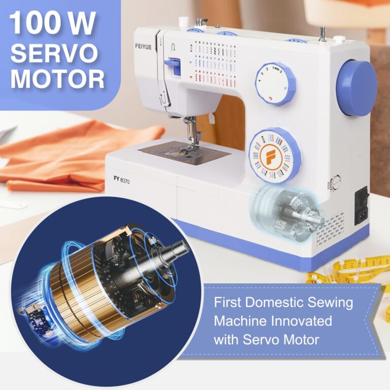 FEIYUE FYe370 Sewing Machine with Multiple Needle Positions, Energy Saving Servo Motor, Heavy Duty & Portable, 34 Built-in Stitches, Speed Control, Easy to Use, Great for Beginners - Image 3