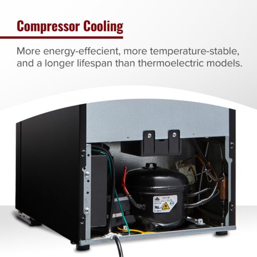 Wine Enthusiast 24-Bottle Compressor Wine Cooler with Upright Bottle Storage - Freestanding Wine Refrigerator with Digital Touchscreen and LED Temperature Display - Image 5
