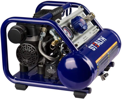 STEALTH Air Compressor 1 Gallon, 1/2HP Max 125 PSI, Induction Motor, 0.8 CFM@90PSI, 1.3 CFM@40PSI, Oil-Free Maintenance Free Light Weight Electric Air Tools for Drilling, Nailing, Grinding, SAUQ-1105 - Image 2