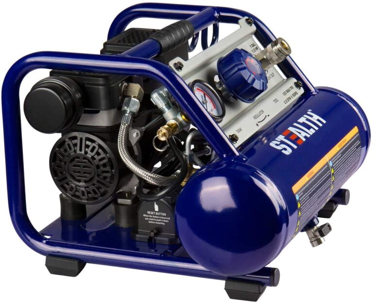 STEALTH Air Compressor 1 Gallon, 1/2HP Max 125 PSI, Induction Motor, 0.8 CFM@90PSI, 1.3 CFM@40PSI, Oil-Free Maintenance Free Light Weight Electric Air Tools for Drilling, Nailing, Grinding, SAUQ-1105 - Image 2