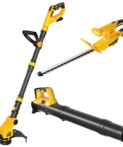 Cordless Hedge Trimmer+String Trimmer+Leaf Blower Combo Compatible with Dewalt 20v Max Battery(Tool Only), Cordless Weed Wacker & Shrub/Bush Trimmer & Electric Leaf Blowers for Lawn Care, Garden, Yard