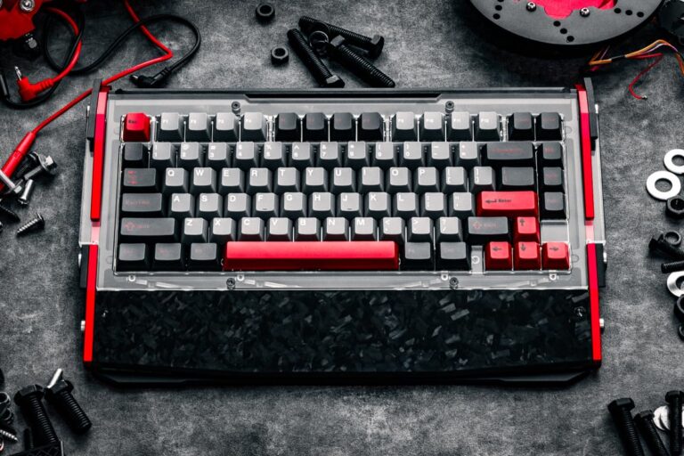 Black Diamond RT Hall Effect Magnetic Gaming Keyboard 75%, 0.04mm Accuracy, 8k Polling Rate, 0.25ms Latency, Leaf Spring Mount Mechanical Feel, Custom Fixed-Wall Magnetic Switch, Shadow Crimson - Image 5