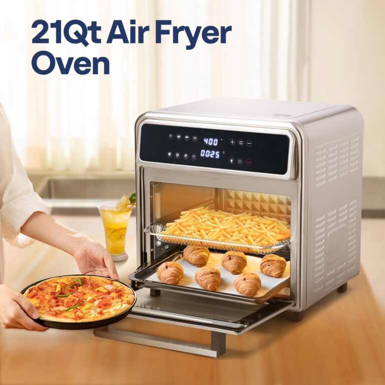 VIVOHOME 21 Qt Air Fryer Toaster Oven Combo, 8-in-1 Convection Oven Countertop with Rotisserie and Dehydrator, Stainless Steel Digital Air Fryer Oven with 7 Accessories, 1800W - Image 7