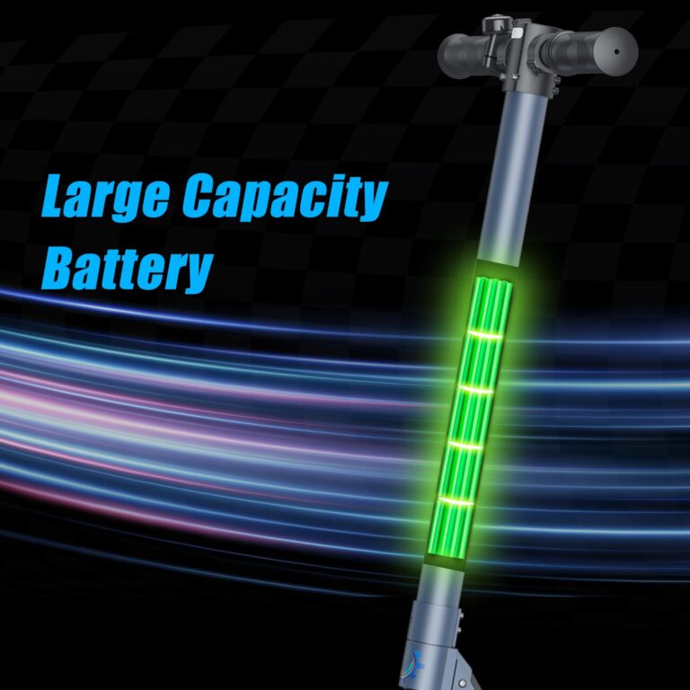 Caroma Electric Scooter 250W(400W Peak), Max 15.5 Miles Range & 15 MPH, 6.5" Solid Tire, Foldable Electric Scooters for Aduls & Kids, Commuting E Scooter for Adults with Braking System (Matte Blue) - Image 4