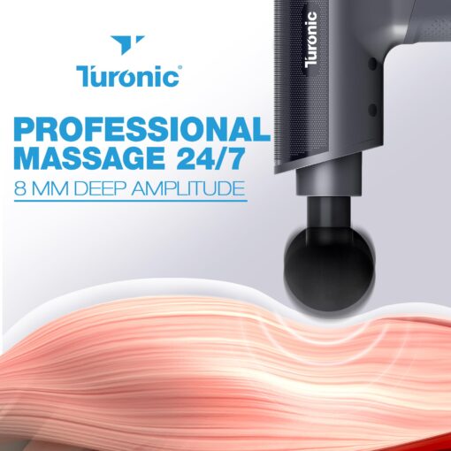 Turonic Professional Handheld Massage Gun - Deep Tissue Percussion Massager, 20 Speeds, 7 Heads, Quiet, Powerful, Portable, Cordless, Great for Athletes, Personal Use, Shoulder, Foot, Back Body, GM5 - Image 7