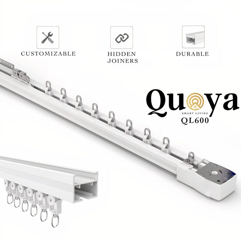 Quoya QL600 Smart Electric Curtain Track, Motorized Motor, Adjustable Track Length, Compatible with Alexa, Google, Siri, Apple Watch (up to 275 inches (7 metres) (Wall Brackets NOT Included) - Image 6